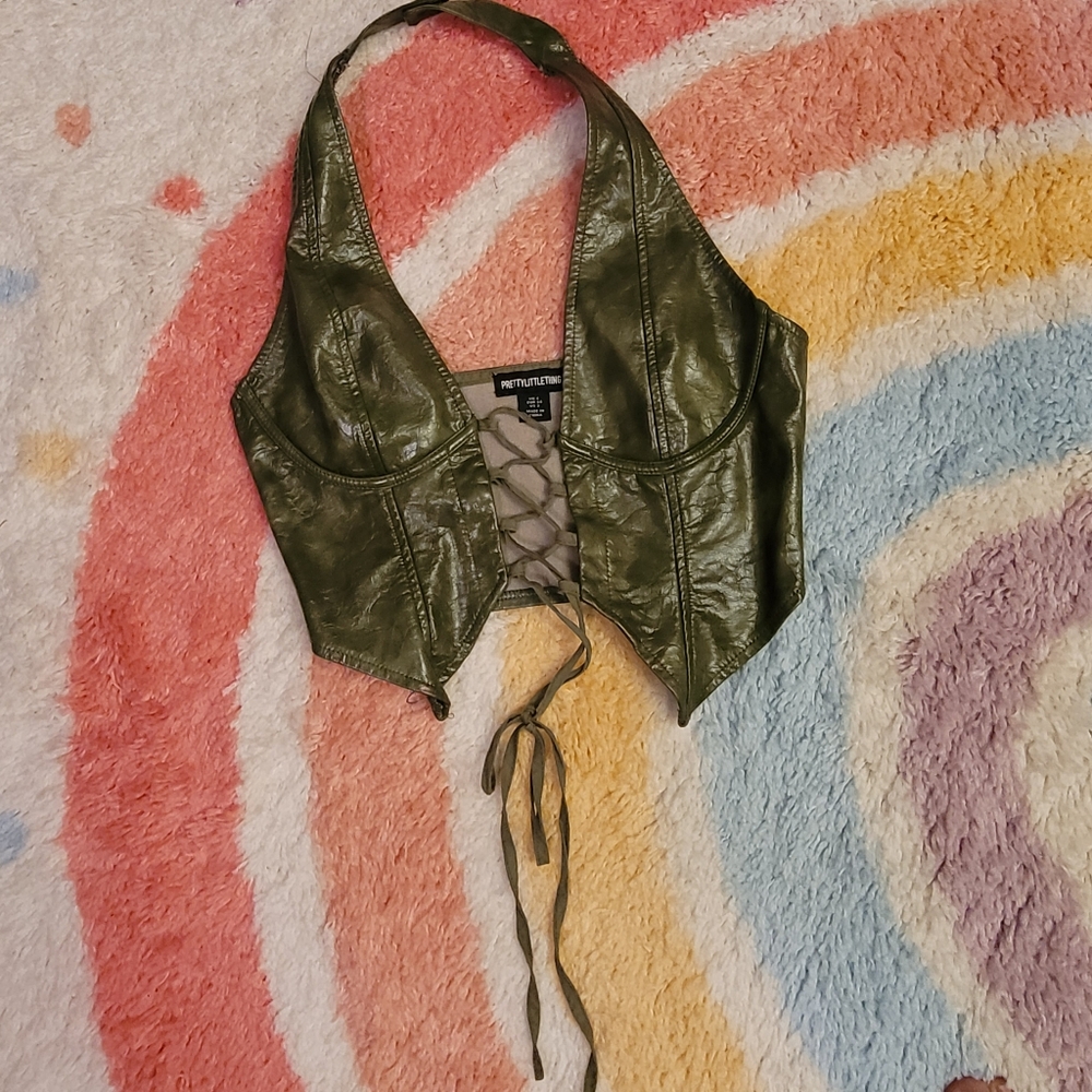 Pretty Little Things-2-Army Green-Halter Top